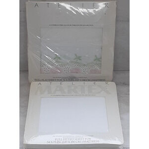 Vintage Atelier Martex Flat & Fitted Sheet Percale 200 Thread Count Full Size